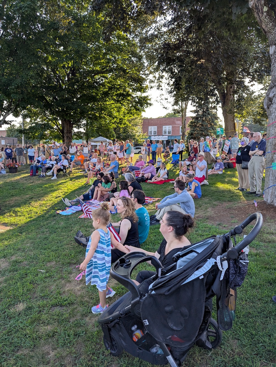 Part of the crowd at Memorial Park for the Good Trouble rally