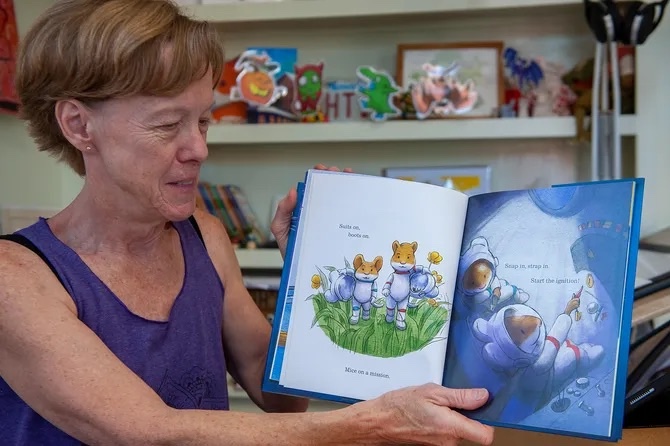 Priscilla and illustrations from Space Mice