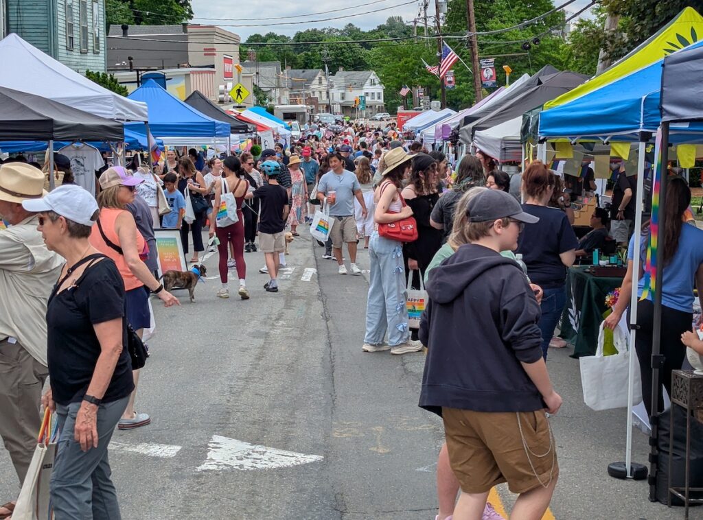 Vendors and attendees fill Summer Street